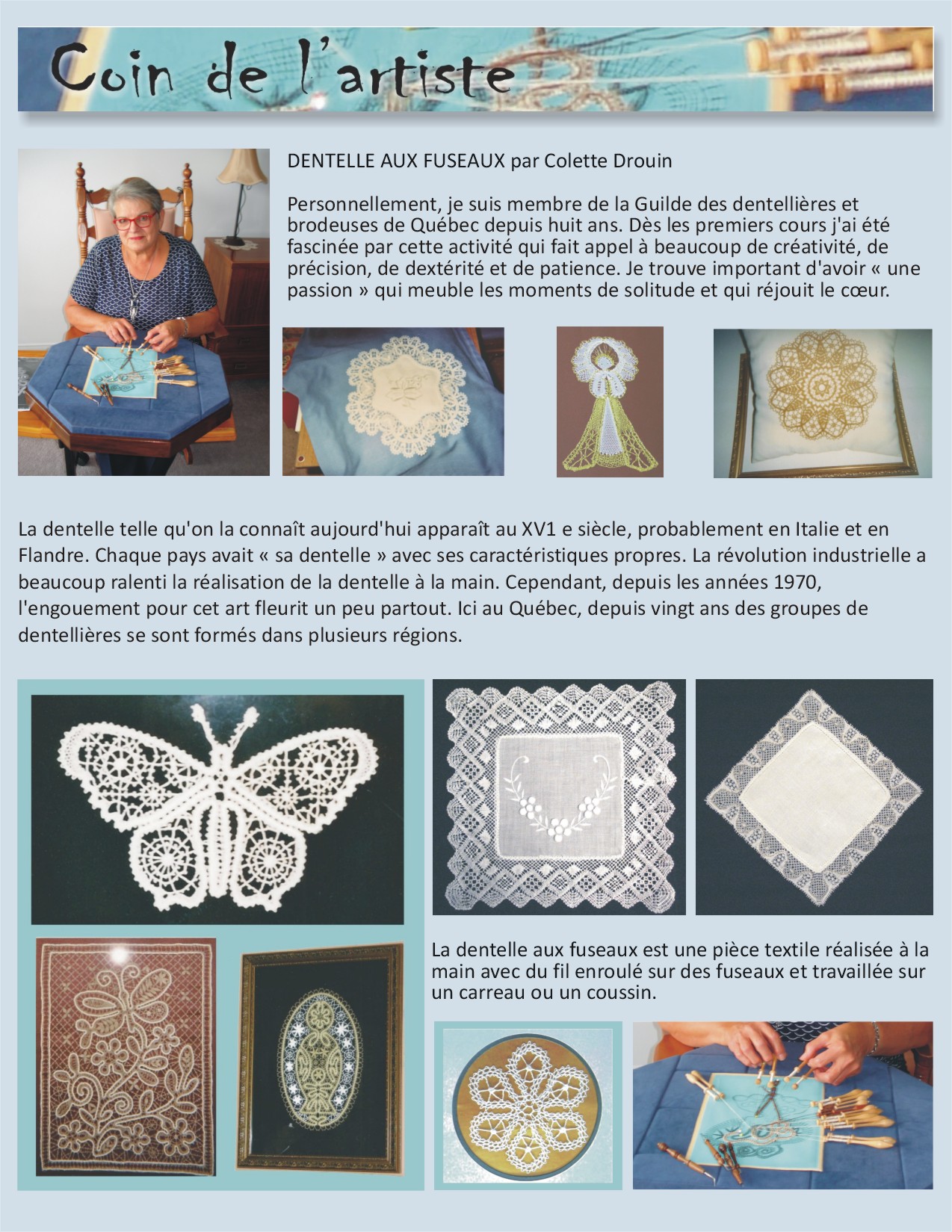 coin artiste dentelle colette drouin fr