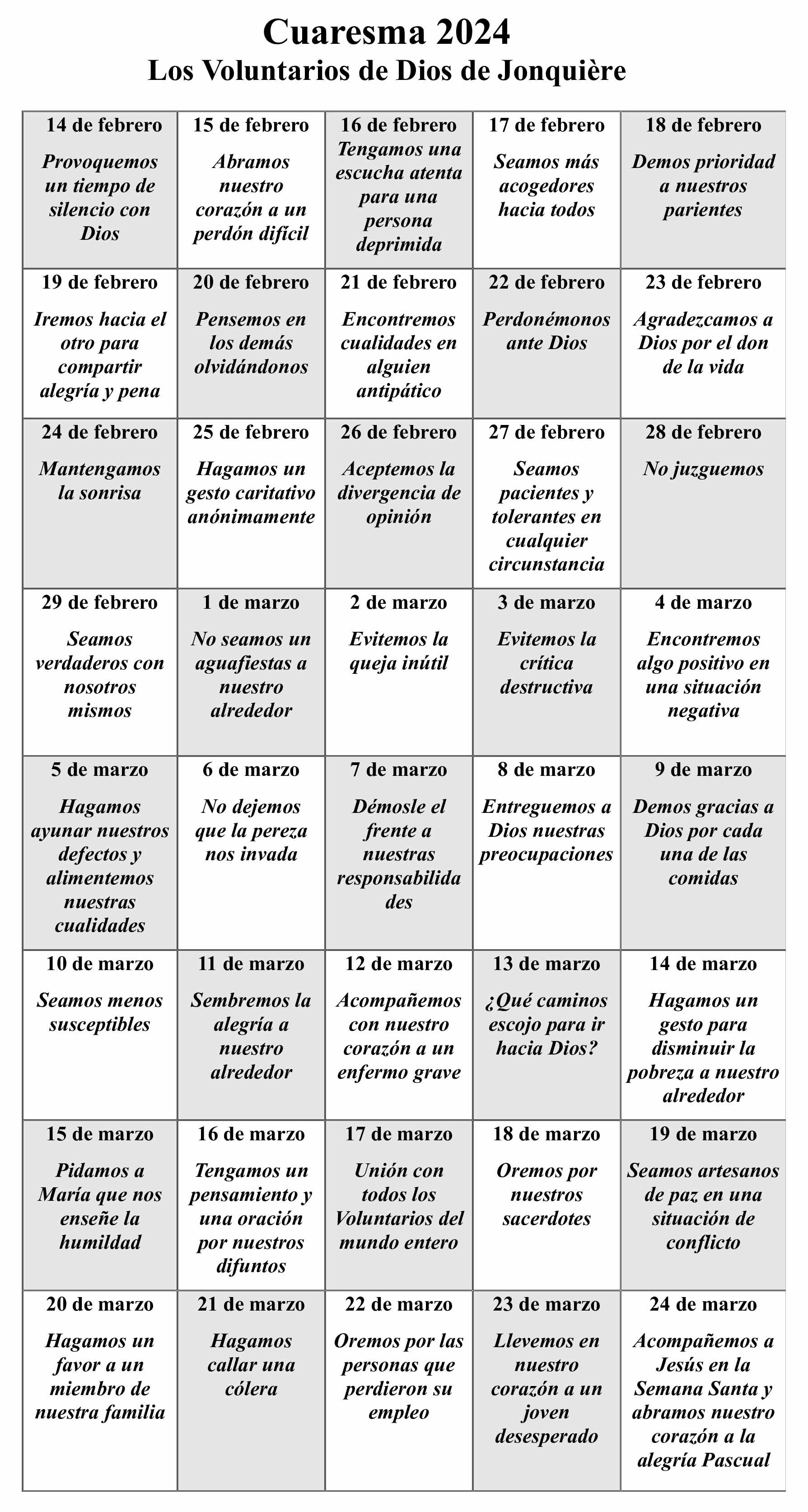 calendario cuaresmal 2024 esp