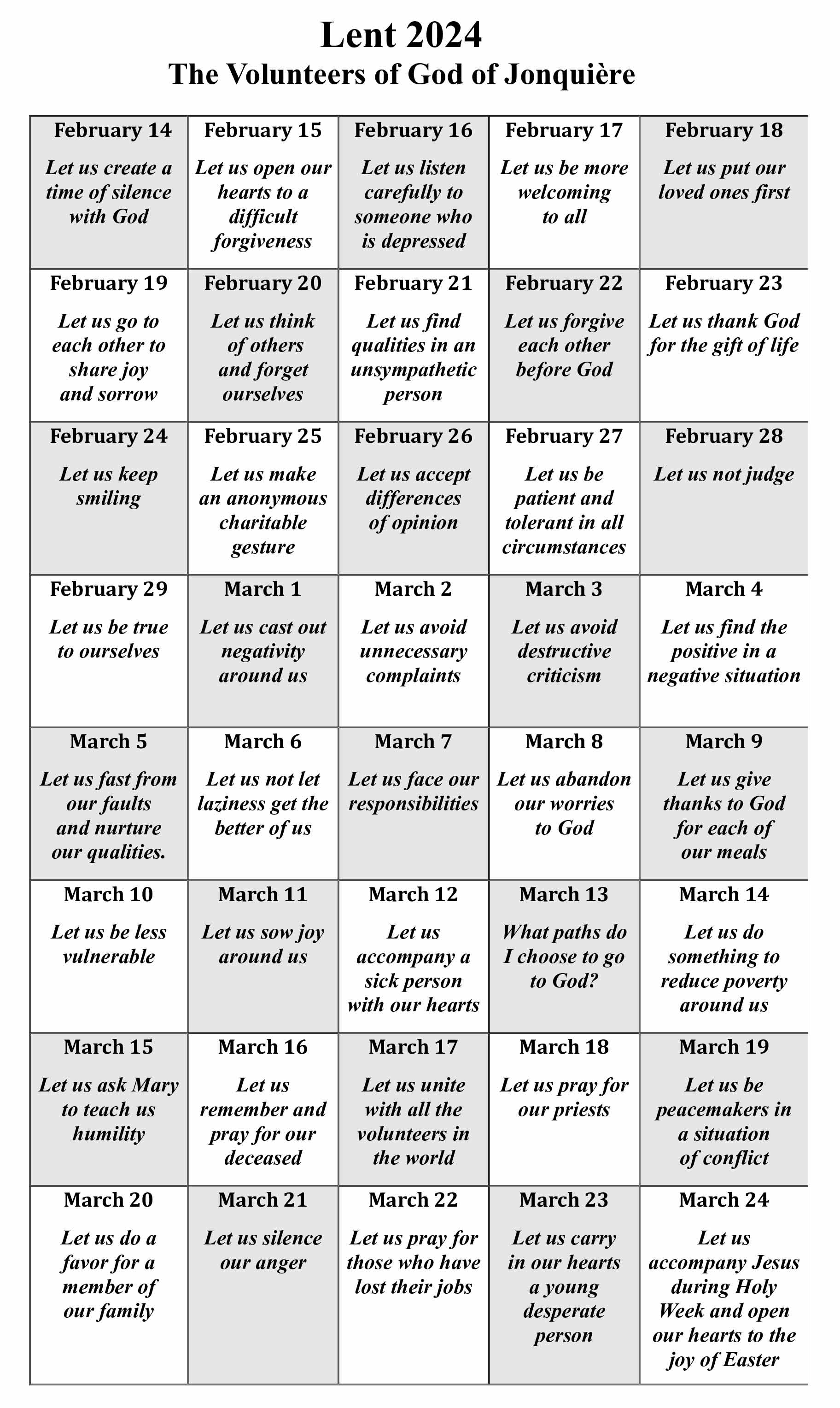 lent calendar 2024 angl